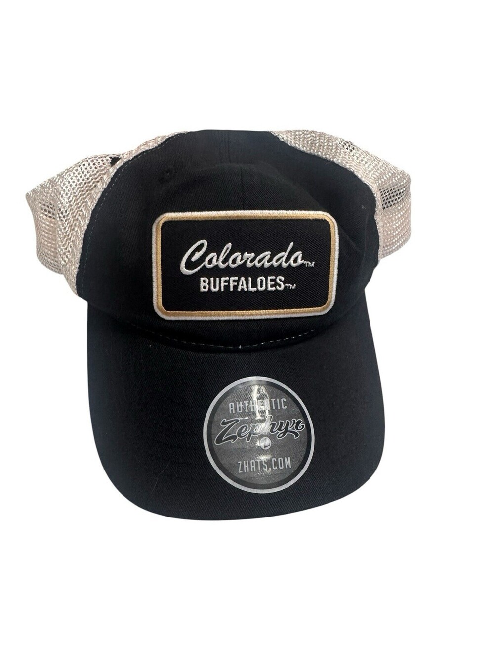 Colorado Buffaloes Zephyr Script Trucker Hat Cap Adjustable Snapback Black NCAA